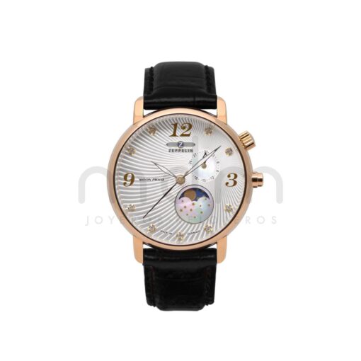 zeppelin luna fase lunar cuarzo acero pvd con esfera silver y correa piel negra 7639-4.jpg