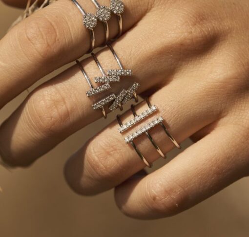 anillos oro blanco diamantes