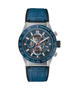 tag heuer carrera heuer 01 automatico cronografo acero azul 43mm piel azul CAR201T.FC6406