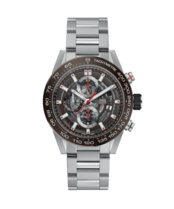 tag heuer carrera heuer 01 automatico cronografo acero 43mm esfera marron brazalete acero CAR201U.BA0766