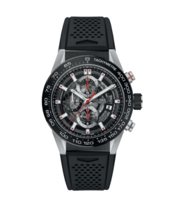 tag heuer carrera heuer 01 automatico cronografo acero 43mm esfera negra correa caucho negro CAR201V.FT6087