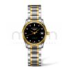 longines master collection automatico mujer acero pvd oro con diamantes esfera negra brazalete l2.257.5.57.7