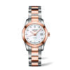longines conquest classic automatico mujer acero pvd rosa esfera madre perla diamantes brazalete l2.285.5.87.7