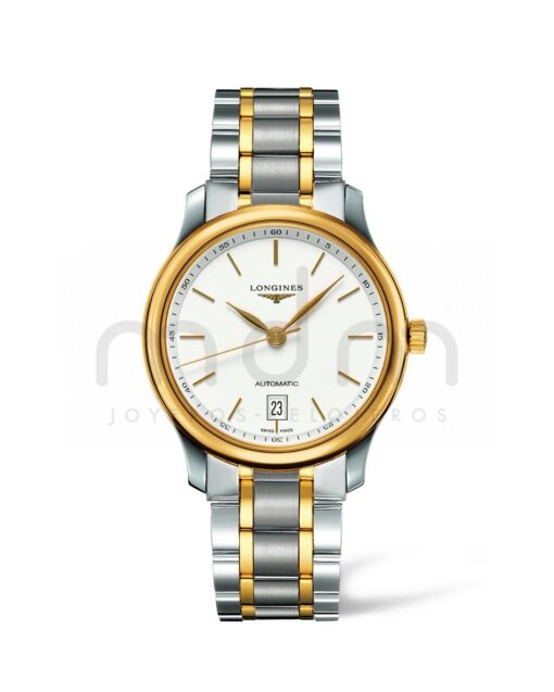 longines master collection automatico acero pvd amarillo esfera blanca brazalete l2.628.5.12.7