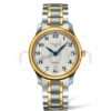 longines master collection automatico acero pvd amarillo esfera blanca arabes con azul brazalete l2.628.5.78.7