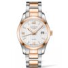 longines conquest classic automatico hombre acero pvd rosa esfera gris silver brazalete l2.785.5.76.7