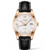 longines conquest classic automatico oro rosa 40mm esfera blanca con correa piel negra L2.785.8.76.3