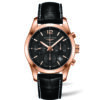 longines conques classic automatico cronografo oro rosa 41mm esfera negra con correa piel negra L2.786.8.56.3
