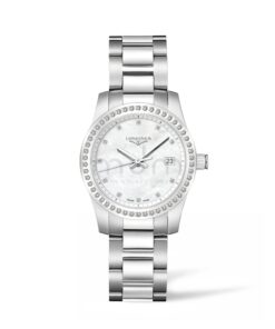 longines conquest cuarzo mujer acero diamantes esfera madre perla brazalete l3.400.0.87.6