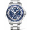 longines hydroconquest cuarzo cronografo acero hombre 47.5mm esfera azul brazalete de acero L3.843.4.96.6
