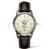 longines heritage classic flagship automatico acero hombre 38.5mm esfera beige con correa piel marron L4.795.4.78.2