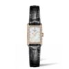 longines dolce vita oro rosa mujer cuarzo esfera madre perla diamantes correa piel negra L5.258.9.87.0