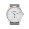 NOMOS ORION MECÁNICO MANUAL 33MM ACERO ESFERA GRIS PLATEADA PIEL BEIGE REF 322
