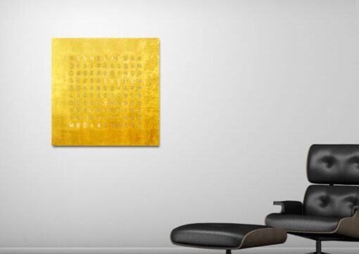 qlocktwo large gold pared