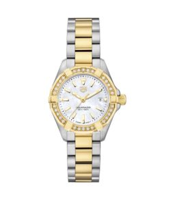 TAG-HEUER-AQUARACER-CUARZO-27MM-BICOLOR-ESFERA-BLANCA-MADRE-PERLA-BISEL-DIAMANTES-WBD1421.BB0321