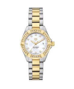 TAG-HEUER-AQUARACER-CUARZO-27MM-BICOLOR-ESFERA-BLANCA-MADRE-PERLA-Y-BISEL-CON-DIAMANTES-WBD1423.BB0321