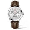 LONGINES-CONQUEST-41MM-CUARZO-CRONÓGRAFO-ACERO-ESFERA-GRIS-PIEL-MARRÓN-L3.702.4.76.5