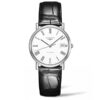 LONGINES-ELEGANT-34.5MM-AUTOMÁTICO-ACERO-ESFERA-BLANCA-ROMANOS-PIEL-NEGRA-L4.809.4.11.2
