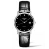 LONGINES-ELEGANT-34.5MM-AUTOMÁTICO-ACERO-ESFERA-NEGRA-DIAMANTES-PIEL-NEGRA-L4.809.4.57.2