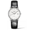 LONGINES-ELEGANT-34.5MM-AUTOMÁTICO-ACERO-ESFERA-NÁCAR-Y-BISEL-CON-DIAMANTES-PIEL-NEGRA-L4.809.0.87.2