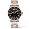 LONGINES-HYDROCONQUEST-41MM-CUARZO-ACERO-PVD-ROSA-ESFERA-NEGRA-BRAZALETE-ACERO-PVD-L3.740.3.58.7
