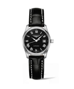 LONGINES-MASTER-COLLECTION-29MM-AUTOMÁTICO-ACERO-ESFERA-NEGRA-ROMANOS-PIEL-NEGRA-L2.257.4.51.7