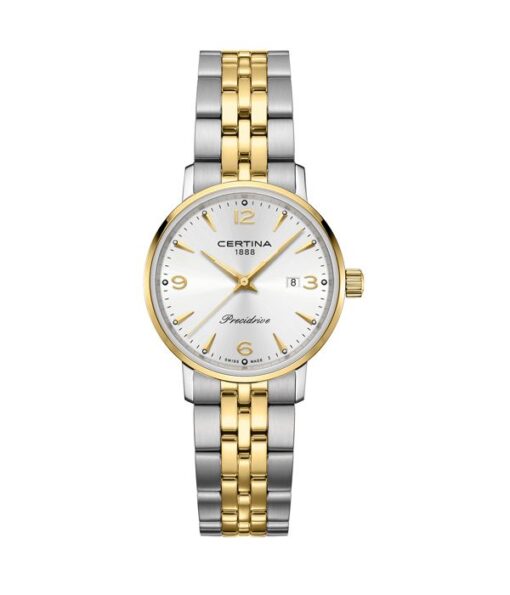CERTINA-DS-CAIMANO-LADY-CUARZO-PRECIDRIVE-28MM-PVD-ESFERA-SILVER-BRAZALETE C035.210.22.037.02