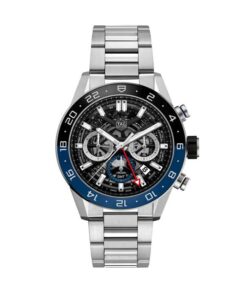 TAG-HEUER-CARRERA-HEUER-02-CRONÓGRAFO-GMT-ESFERA-ESQUELETON-CON-BRAZALETE-DE-ACERO CBG2A1Z