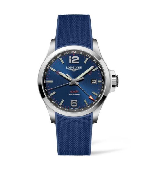 LONGINES-CONQUEST-VHP-GMT-43MM-CUARZO-ACERO-ESFERA-AZUL-CAUCHO-AZUL-L3.728.4.96.9