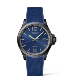 longines-conquest-vhp-pvd-negro-43mm-esfera-azul-caucho-azul-l3.726.2.96.9