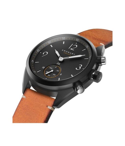 KRONABY-APEX-HYBRID-SMARTWATCH-STEEL-PVD-BLACK-LEATHER-INCLINED-41MM-A1000-3116