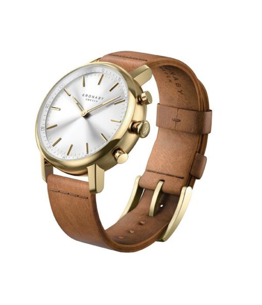 KRONABY-CARAT-HYBRID-SMARTWATCH-GOLD-LEATHER-INCLINED--38MM-0717