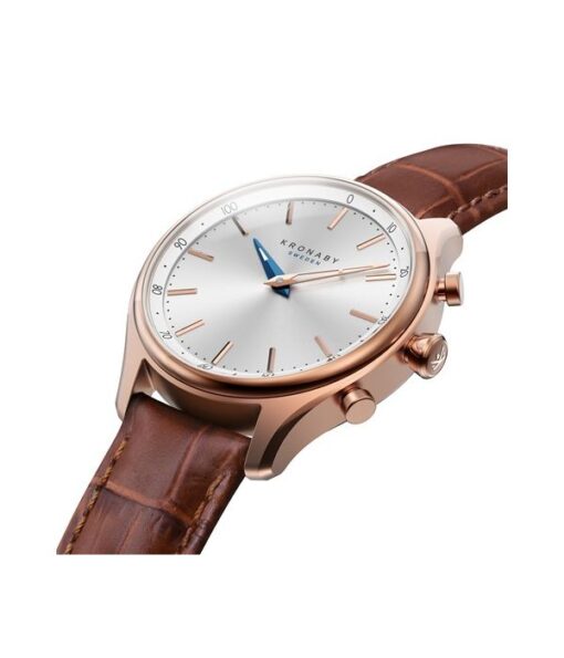 KRONABY-SEKEL-HYBRID-SMARTWATCH-PINK-GOLD-LEATHER-INCLINED-38MM-A1000-2748